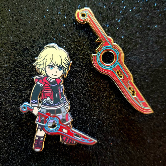 Shulk and Monado Enamel Pins
