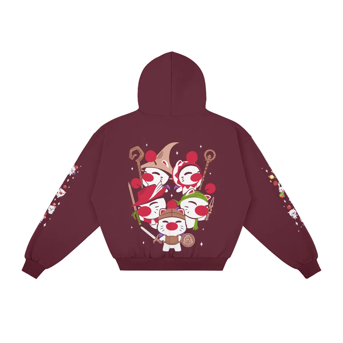 Moogle Party Zip-Up Tapered Hoodie