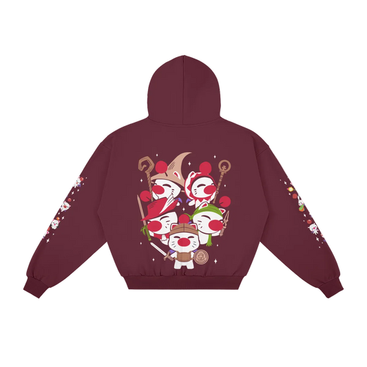 Moogle Party Zip-Up Tapered Hoodie