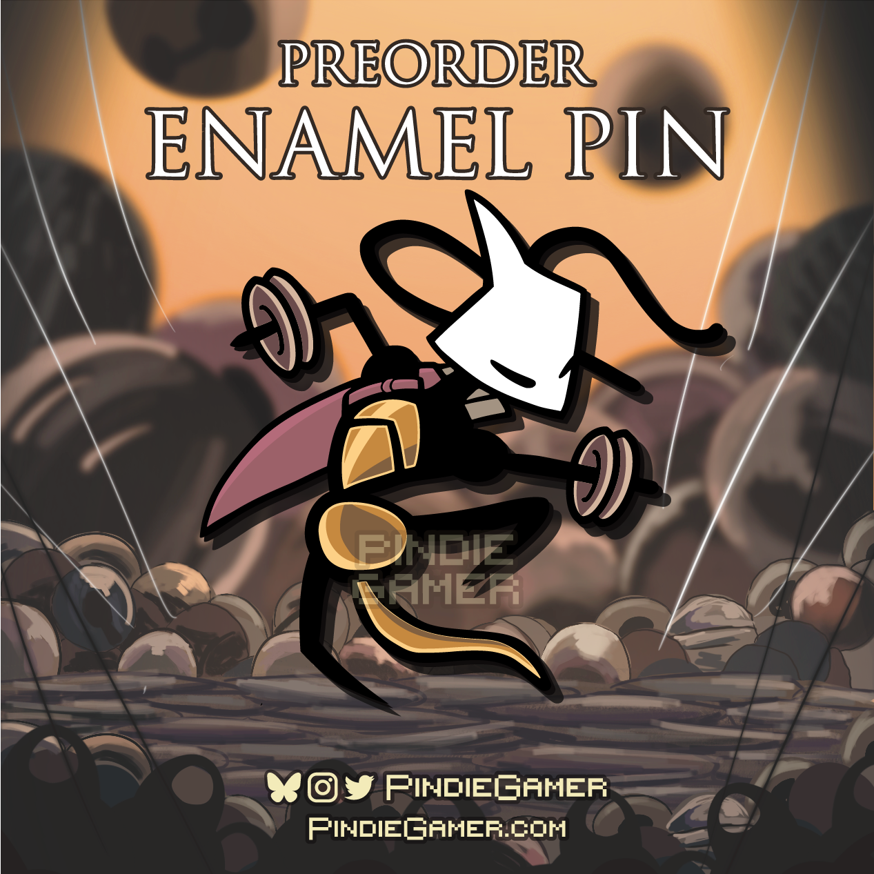 Hollow Knight Silksong Dip Dyed Enamel Pins