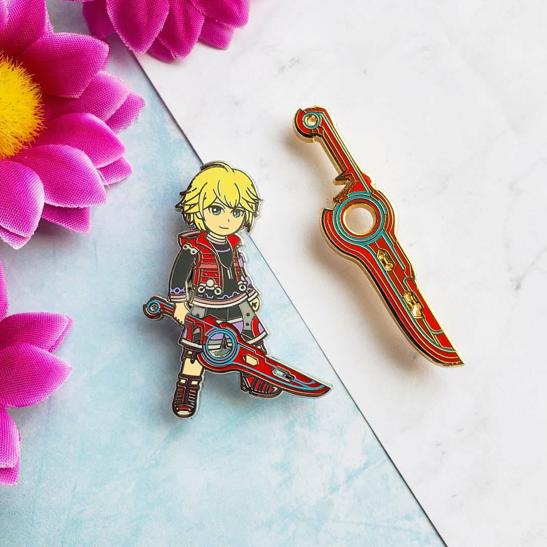 Shulk and Monado Enamel Pins